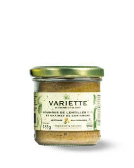 Houmous de lentilles multicolores et graines de coriandre BIO