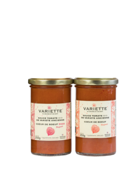 Duo de sauces tomates coeur de boeuf rouge et rose bios